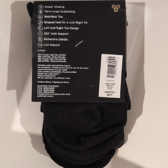Aritzia Black Golden Ankle Sock - Picture 2 of 3